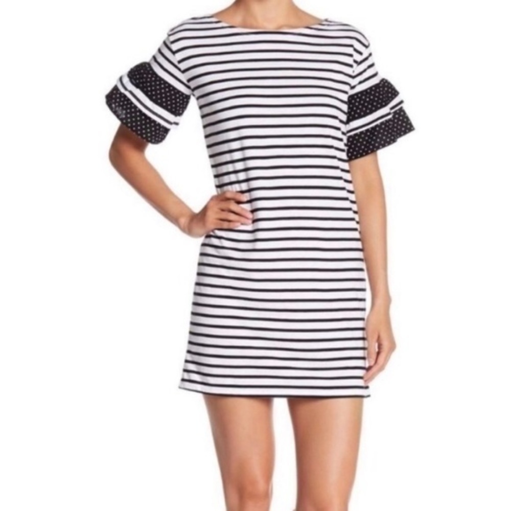Romeo &‎ Juliet Striped Polka Dot Dress Small
